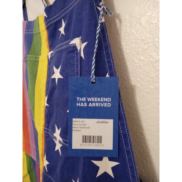 Chubbies Pride Flag Bib Shortalls Overalls NWT Colorful Festival Wear SZ M - Picture 4 of 10